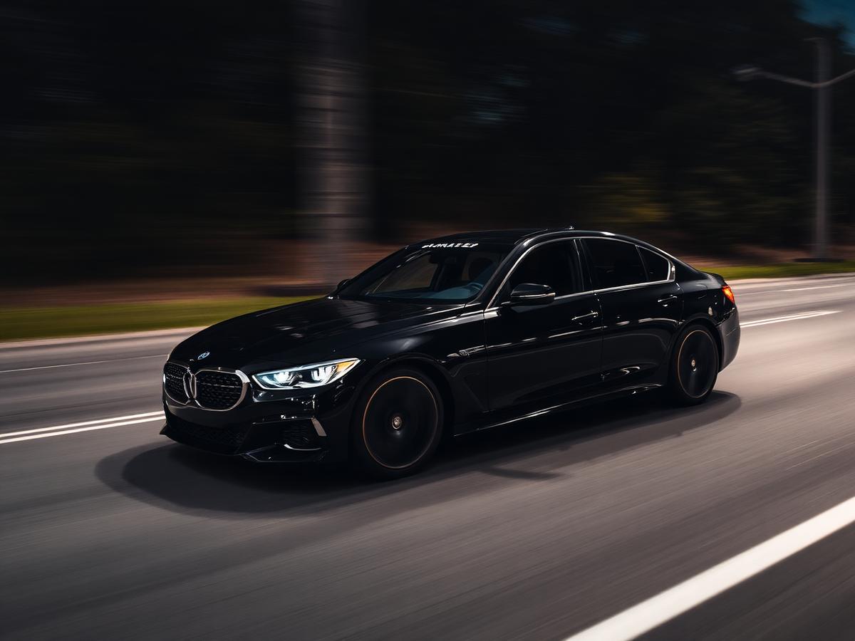 Luxury vehicle in motion